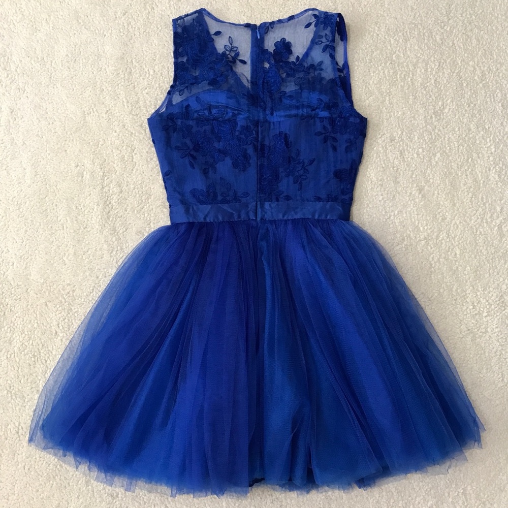 Tulle Sleeveless Mini Dress Blue Tutu Dress Pit to Pit 15.5โ - Picture 10 of 14